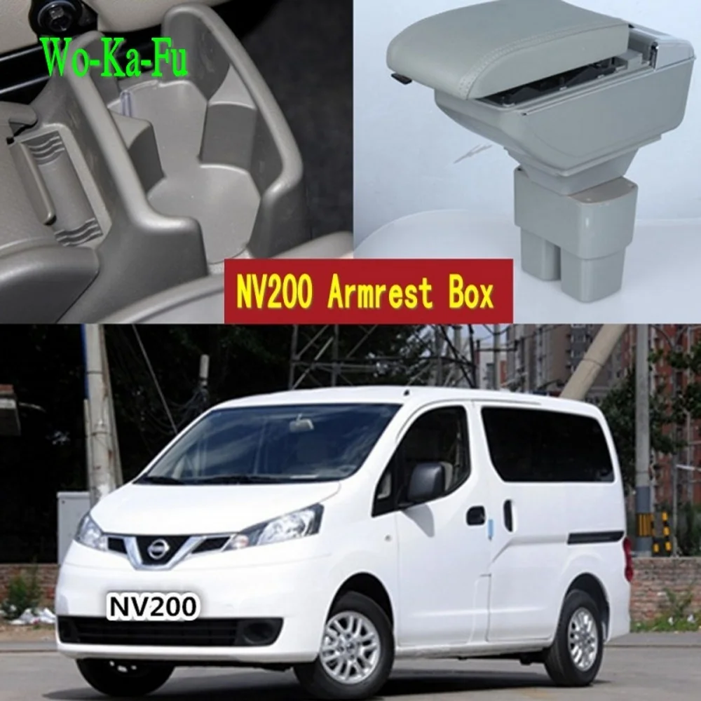 

For Nissan NV200 Center console Arm Rest Armrest Box Express Evalia Centre Arm Rest PU Leather Center Console Storage Box Tray