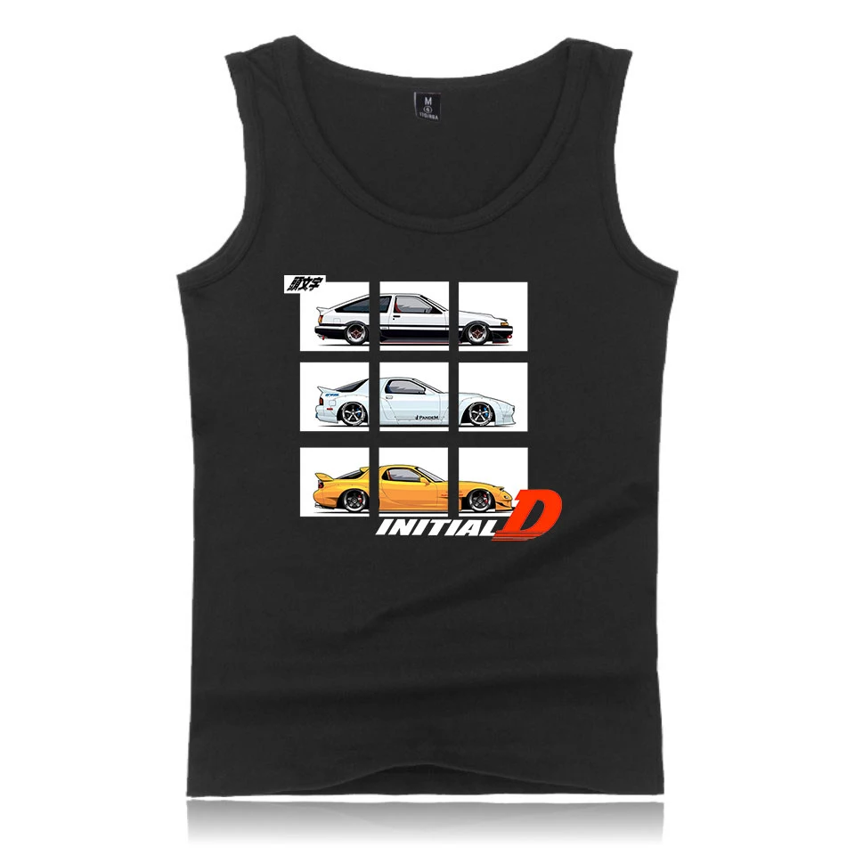 inlitial Summer Tank Tops sports vest tide male Europe and America high street locomotive wear fitness vest sleeveless tide card