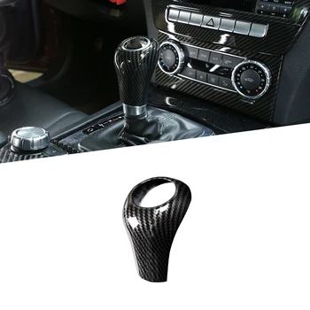 

Carbon Fiber Red ABS Car Gear Shift Head Trim Sticker For Mercedes Benz C Class W204 E W212 GLK X204 CLS W218 A G Class