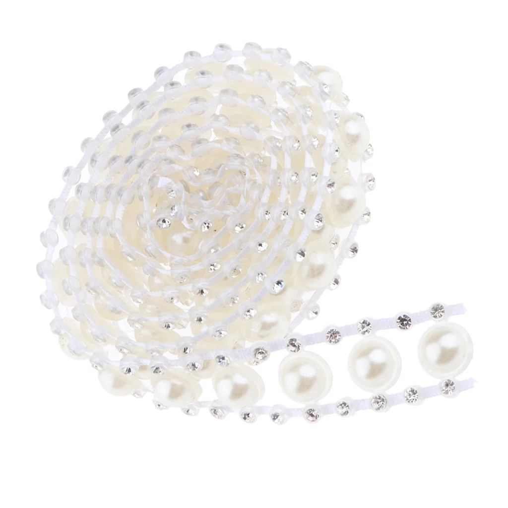 1 Yard Rhinestone Pearl Trim DIY Sewing Accessories For Clothing Handbags Hats Decorations