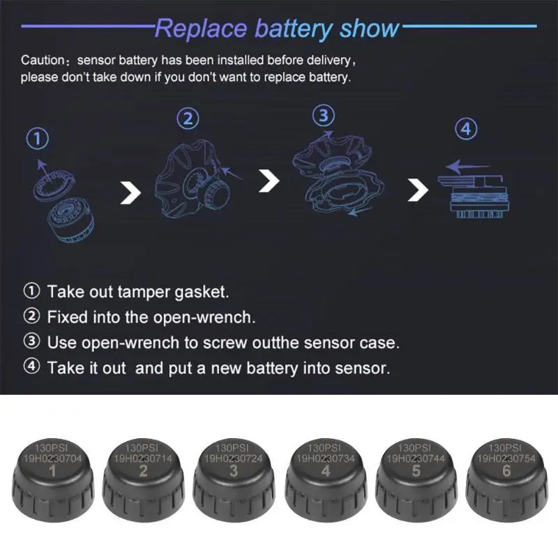 Автомобиль TPMS Солнечная зарядка Авто RV грузовых шин давление мониторинга сигнализации системы с 6 колеса внешние датчики