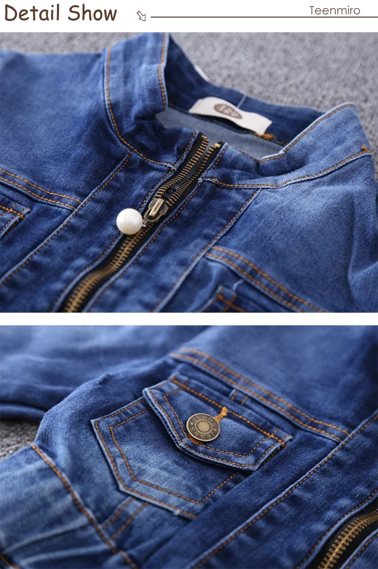 Girls Peplum Denim Jacket Kids Fashion Jeans Coat Spring Children Clothes Fashion Little Girls Outerwear Clothing 2-8Y