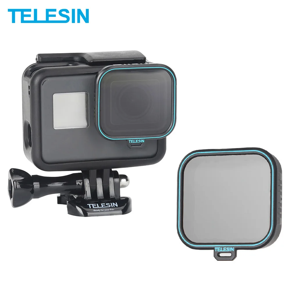 Телескопический поляризационный фильтр CPL для объектива + крышка GoPro Hero 5 6 7 черные
