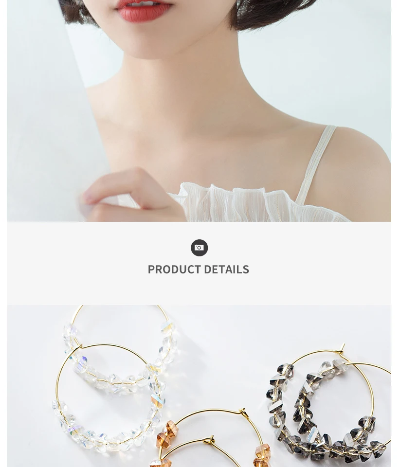 New Fashion Crystal Beads Big Circle Hoop Earrings 925 Sterling Silver Earring For Women Bohemian Wedding Engagement Jewelry (10)