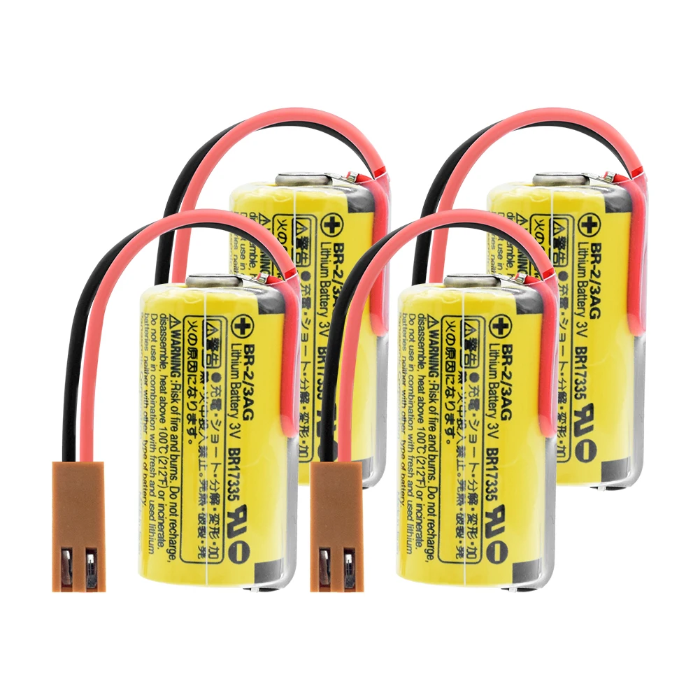 4Pcs Premium BR-2/3AG 3V Li-ion Battery 1200mAh BR-2/3A BR2/3AE2P BR2/3A Backup Batteries For FANUC CNC System Industrial Use