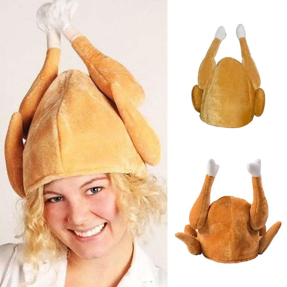 

Turkey Hat Novelty Funny Christmas Thanksgiving Cooked Roasted Party Dress Funny Fancy Turkey Creative Xmas Hat Adults I5I1