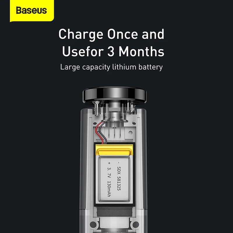 Baseus LED Digital Alcohol Tester USB Rechargeable Breathalyzer Highly Sensitive Sensor
