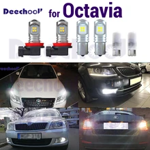 Canbus LED Car Fog light +Daytime Running +Parking +Under Mirror+Reverse Lights Bulb for Skoda Octavia 1 2 3 MK1 MK2 MK3 1996+