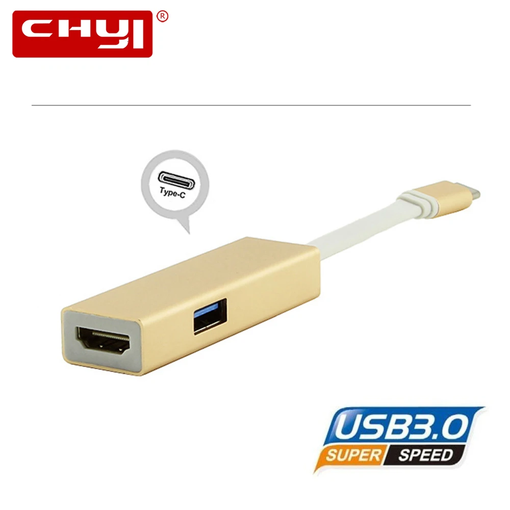 USB chyi type C к HDMI адаптер USB 3,0 Микро высокоскоростной разветвитель мини портативный компьютер аксессуары для настольного ноутбука Macbook