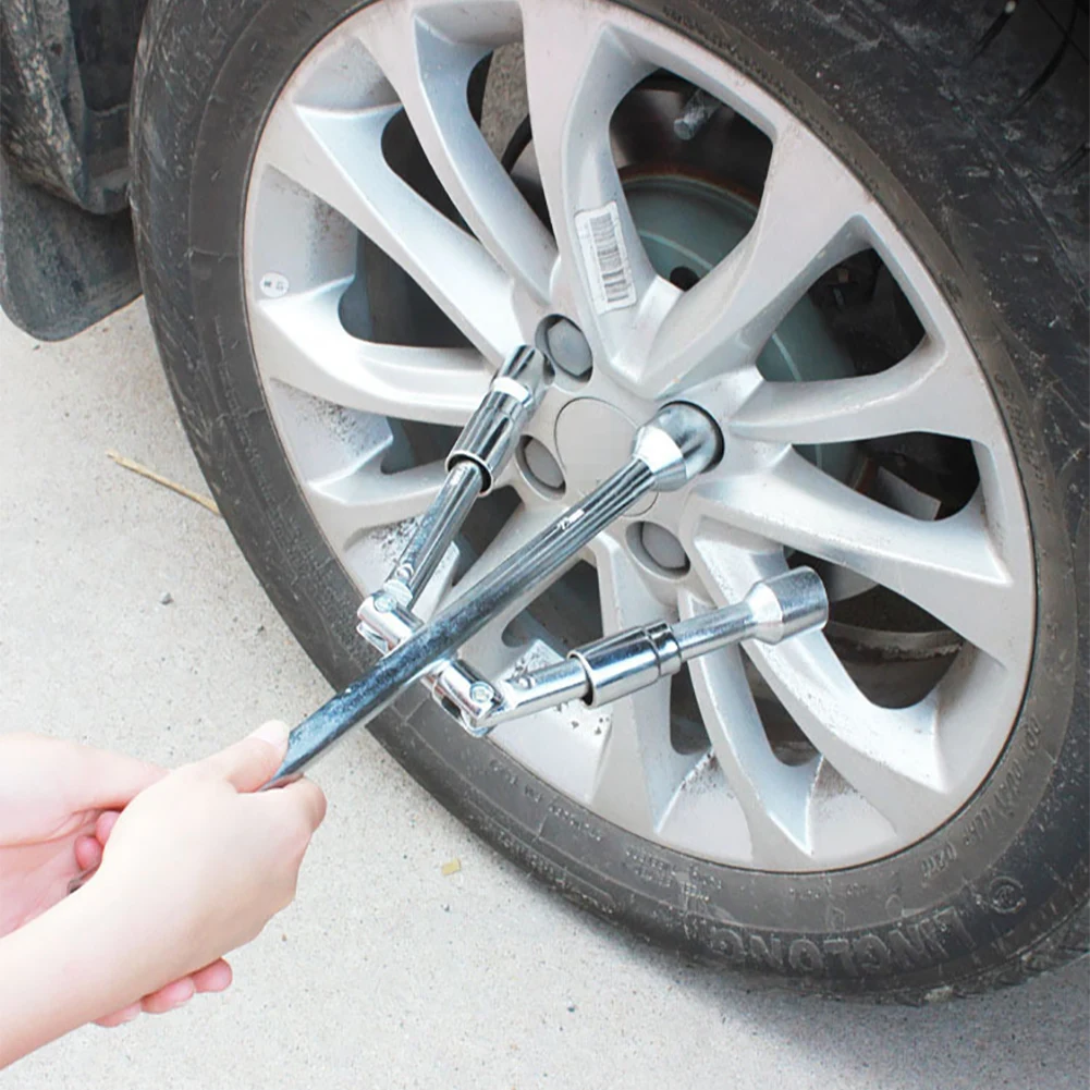 

Universal Extended Wrench Foldable Heavy Cross Wrench Tire Repair Tool Wrench Socket Wrench 17mm/19mm/21mm/23mm Wheel Wrench