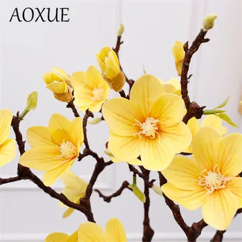 

Single branch Perfume small magnolia artificial flower silk rose home living room decoration wedding holding flowers fake flower