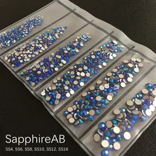 Синие серии 600-1300 шт SS4-SS16 разных размеров блестящие стеклянные стразы для ногтей для 3D дизайна ногтей Стразы для украшения ногтей