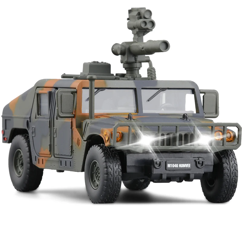 1/32 масштаб военная модель игрушки армия США H1 SUV литая металлический звуковой