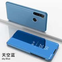 Зеркальный чехол для Xiaomi Redmi Note8 Pro 8A Note 8 T, флип-чехол s, чехол-книжка для Xiaomi Redmi Note 8, кожаный чехол+ чехол из поликарбоната