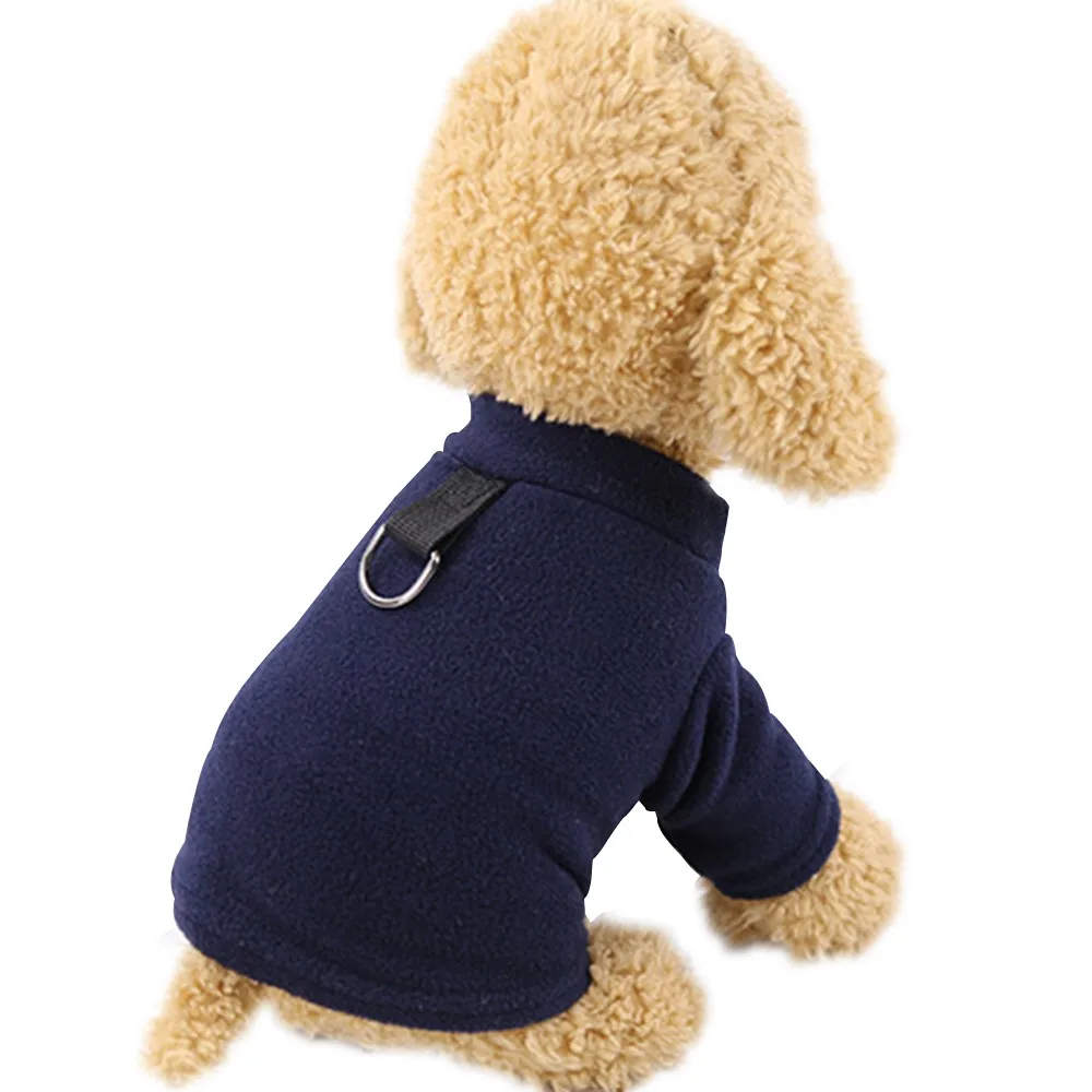 Navy Blue Зимние худи для домашних собак теплая флисовая одежда для собак для бульдога Чихуахуа зимний комбинезон для животных для собак кошек мягкая толстовка для собак - Цвет: Navy Blue