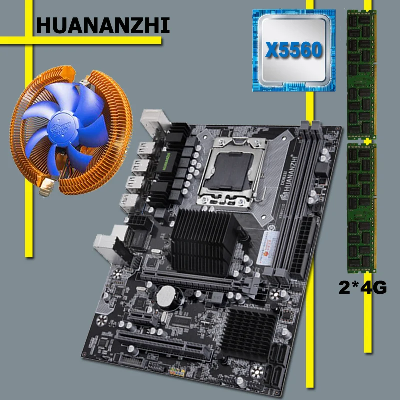 Комбинированная материнская плата HUANANZHI X58 USB3.0 LGA1366 Материнская Плата ЦП Xeon X5560 с