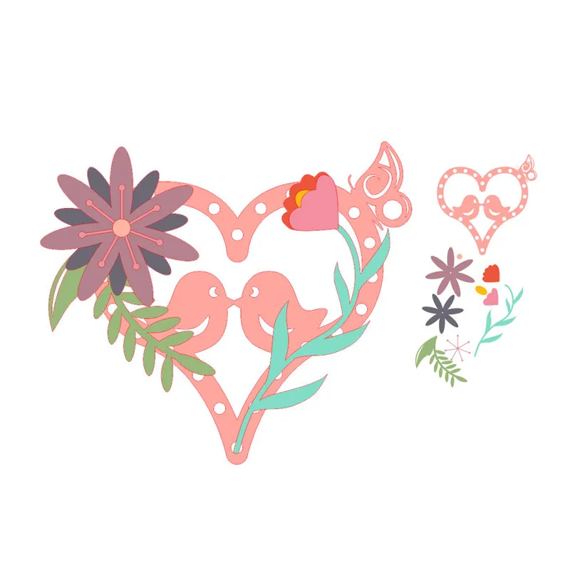 

YaMinSanNiO Love Heart Flower Metal Cutting Dies Scrapbooking Craft Dies Embossing Stencil Die Cut Card Making New Dies for 2019