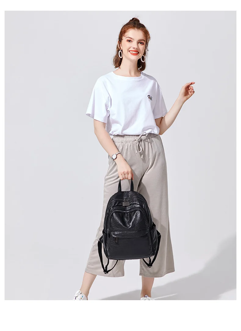 Женские рюкзаки, кожаная Женская дорожная сумка на плечо, высокое качество, женские модные кожаные рюкзаки для женщин, школьные сумки C1136