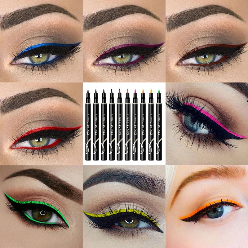 

12 Color Color Easy To Carry Eyeliner Long-lasting Waterproof and Sweat-proof Eyeliner Pen Not Blooming Liquid Eyeliner TSLM1