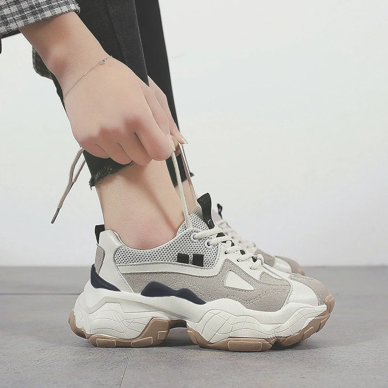 

Sneakers Women 2019 Breathable Mesh Casual Shoes Female Fashion Sneaker Lace Up High Leisure Women Vulcanize Shoe Platform Z274