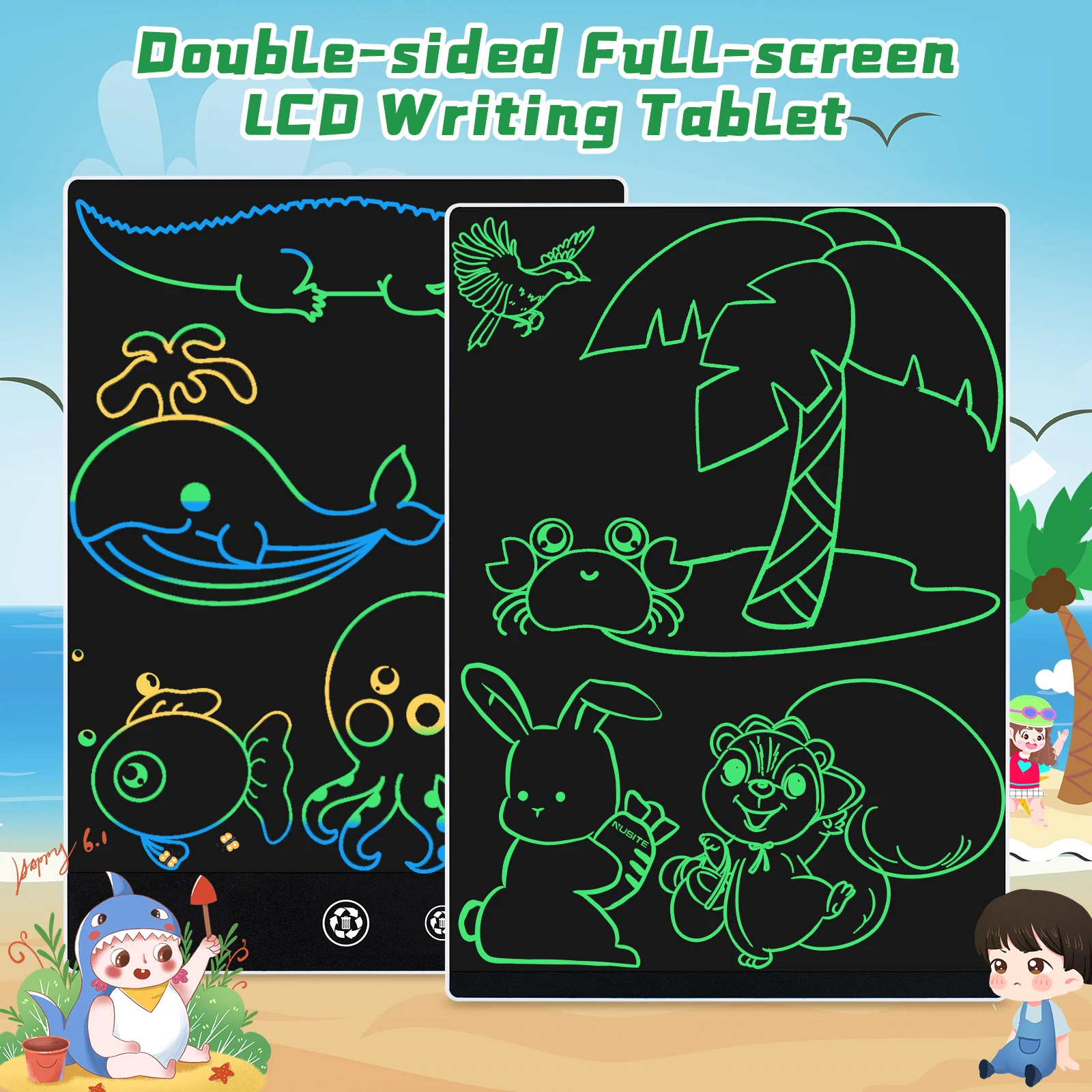 6.5/9.5/11.5 Inch Double- Sided LCD Writing Tablet Drawing Doodle Graffiti Board Notepad Innovative Design For Kid /Adult Gifts | Игрушки и