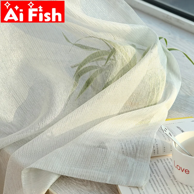 Pure White Window Screen Sheer Fabric Simple Modern Shiny Silver Wire Stripe Gold Tulle Curtain for Living Room Bedroom M135-50 | Дом и сад