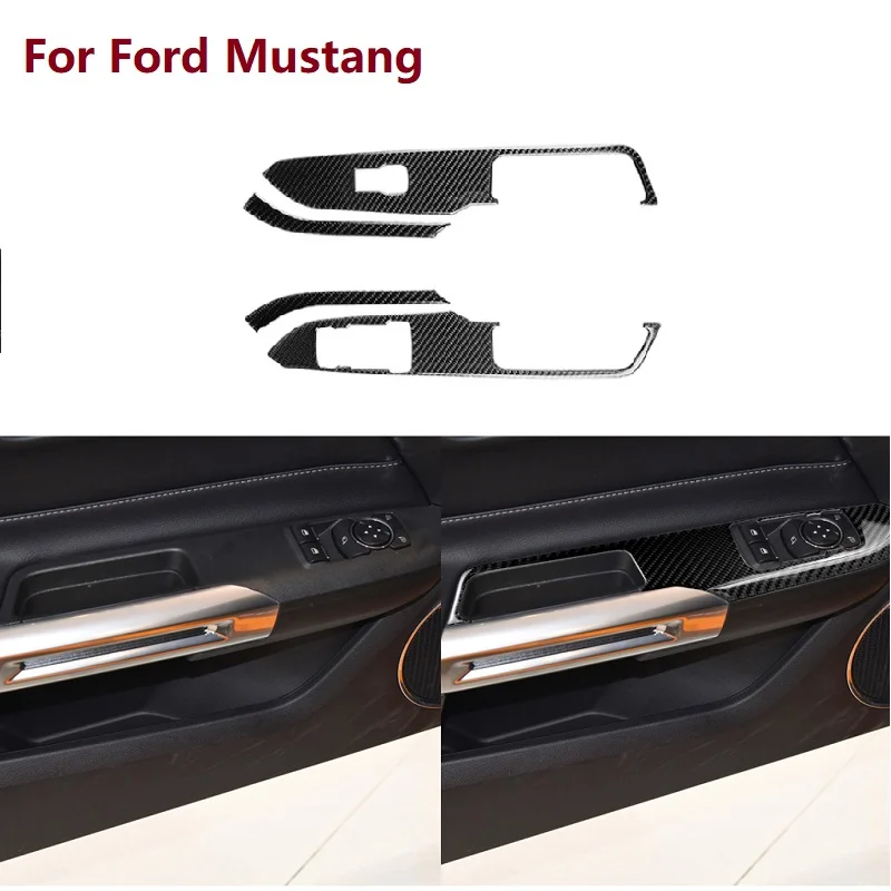 

Carbon Fiber Window Lift Switch Control Decor Sticker Fit For Ford Mustang 2015-2020 Interior Car AccessorieS