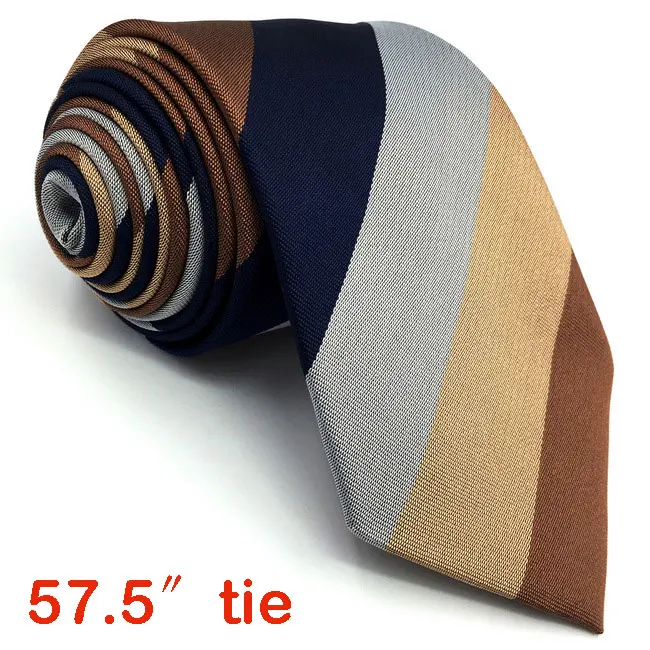 Classic Size Tie Мужские галстуки полосатые Разноцветные Шелковые модные классические деловой носовой платок свадебные галстуки для мужчин 6" Вечерние - Цвет: Classic Size Tie