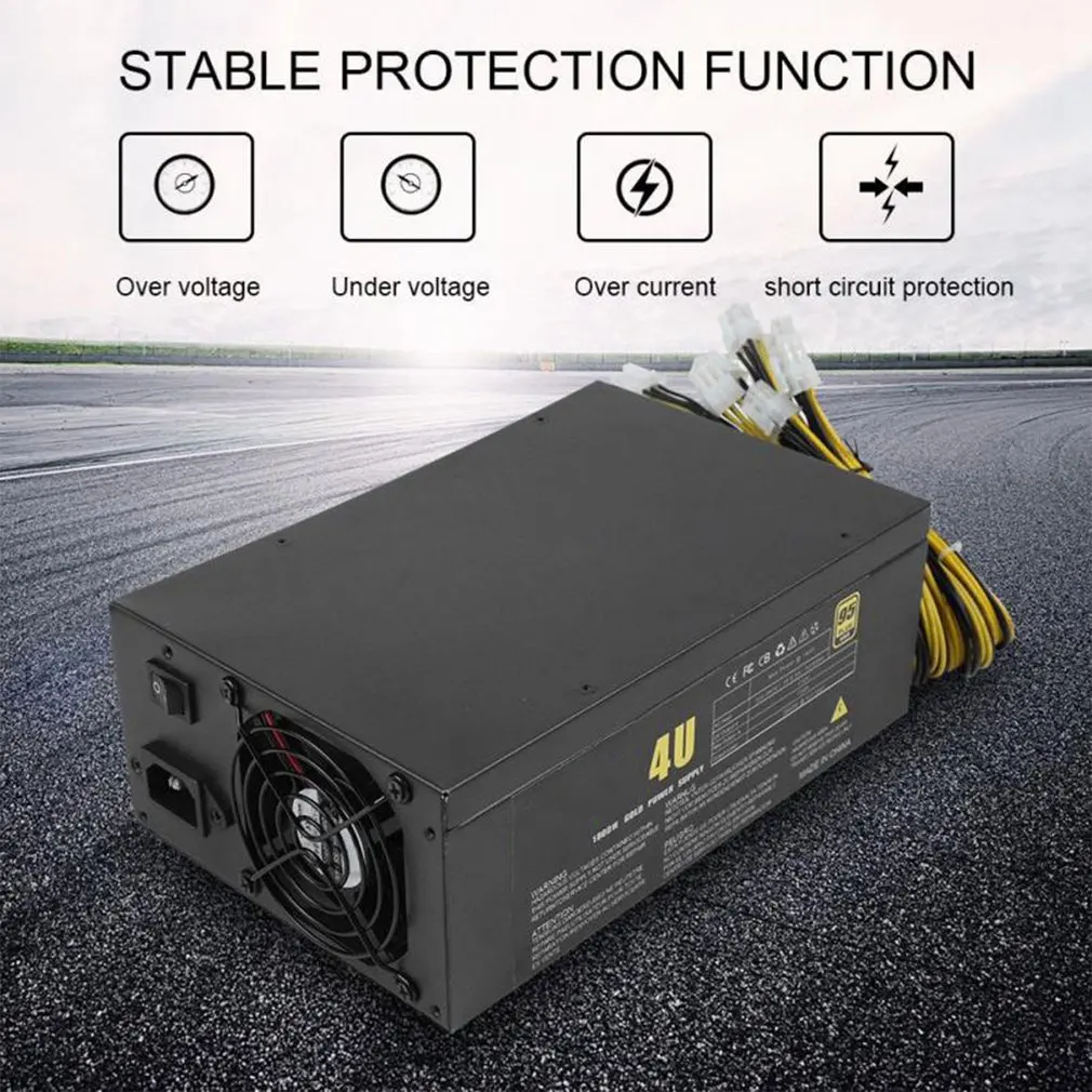 2U/4U 2000 Вт/1800 Вт 160-240 В ATX компьютерный блок питания для горнодобывающей машины поддержка видеокарты Выходная Номинальная мощность биткоина