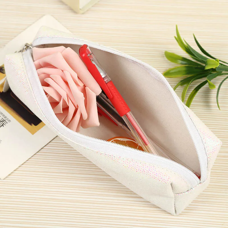 Kawaii Laser Pencil Cases Cute Sequin Pen Case Glitter Pencil Pouch Bags For Kids Gift Korean Stationery Office School Supplies