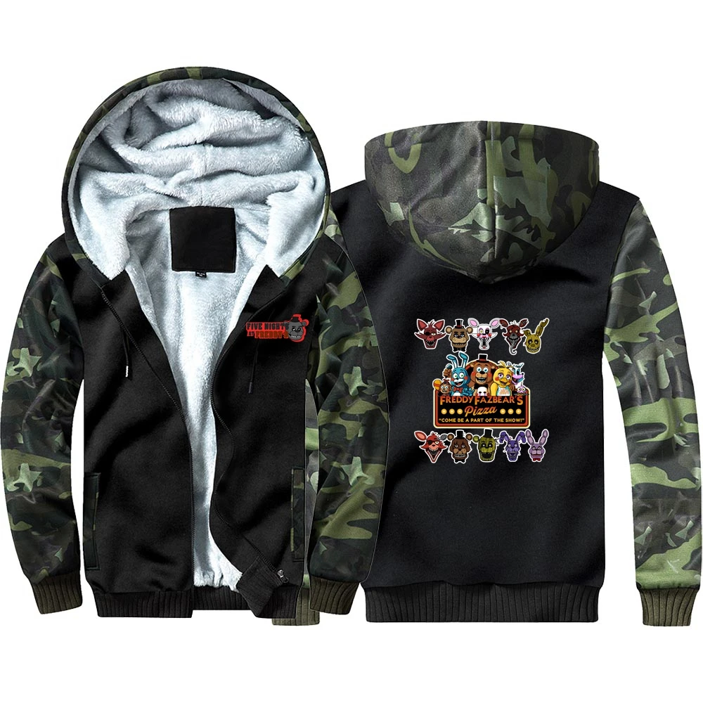 

New Game Five Nights atFreddy's Thicken Hoodie Sweatshirts Winter Coat Cosplay Costume Anime Thicken Warm Hooded Men Clothing