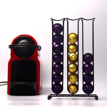 

New Iron Chrome Plating Stand Coffee Pod Holder For 42 Nespresso Coffee Capsules Capsule Display Rack soporte capsulas nespresso