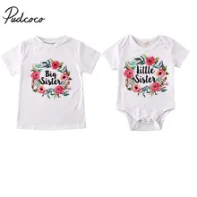 Летняя одежда для малышей Одинаковая одежда из хлопка для всей семьи футболка/комбинезон, одежда топы с короткими рукавами и буквенным принтом
