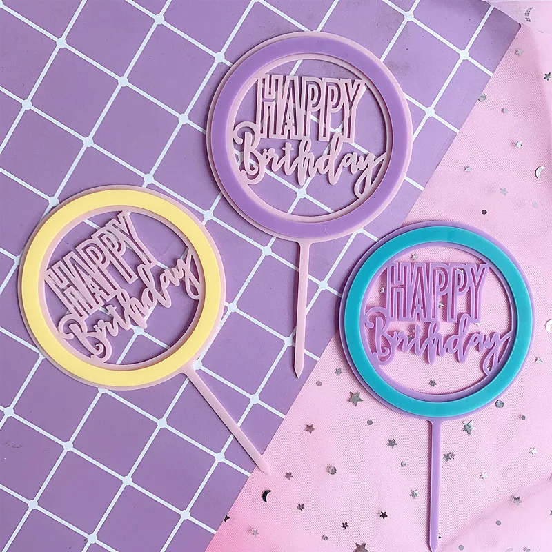 Birthday cake topper Decorations Baking cake Insert Decor Cupcake adult Baby Shower Happy Birthday Party Cake Top Flag Favors party decorations birthday party supplies cake topper cake decorations cake toppers cupcake supplies