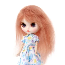

MUZIWIG Blyth Doll Hair Wig Mohair Long Bangs Curly Hair DIY Dolls Accessories Natural Color Wavy Wig For Girl DIY Doll