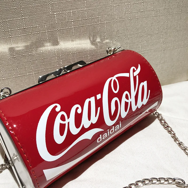 

2018 New Style Fashion Korean-style Chain Bucket Bag Shoulder Diagonal WOMEN'S Bag Lock Clamping Opening Small Bar