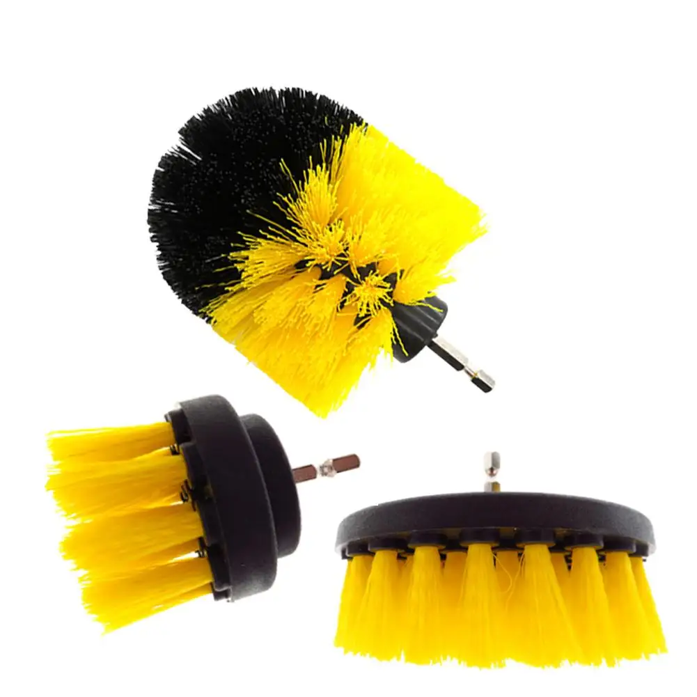 

3Pcs/Set Electric Scrubber Brush Drill Brush Kit Plastic Round Cleaning Brush For Carpet Glass Car Tires Nylon Brushes 2/3.5/4''