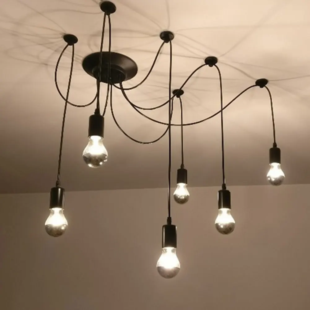 

6 Lamps Retro Ceiling Lamp Light Chandelier Loft Antique Adjustable Light