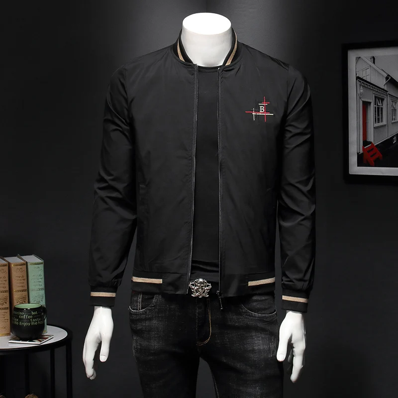 

Fashion England Designer Brand Men Bomber Jacket B Letter Embroidery Mens Baseball Jacket Solid Outerwear UK Coat 4XL 5XL 2121