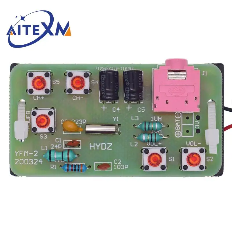 FM Stereo Radio DIY Kit - Wireless Transmitter & Receiver Module for Frequency Modulation Soldering Practice