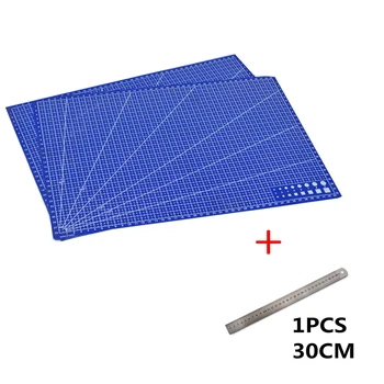 

1Pcs A3 Pvc Rectangular Cutting Mat Grid Line Tool Plastic 45cm * 30cm with 20CM 30CM Iron Ruler Fast delivery 20cm 30cm