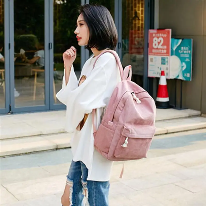 Большой Вместительный Повседневный женский рюкзак, Модный повседневный Большой Вместительный рюкзак для путешествий, полосатый школьный рюкзак с украшением