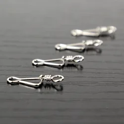 10-Piece Stainless Steel Fishing Connector and Swivel Set (Length 14mm)