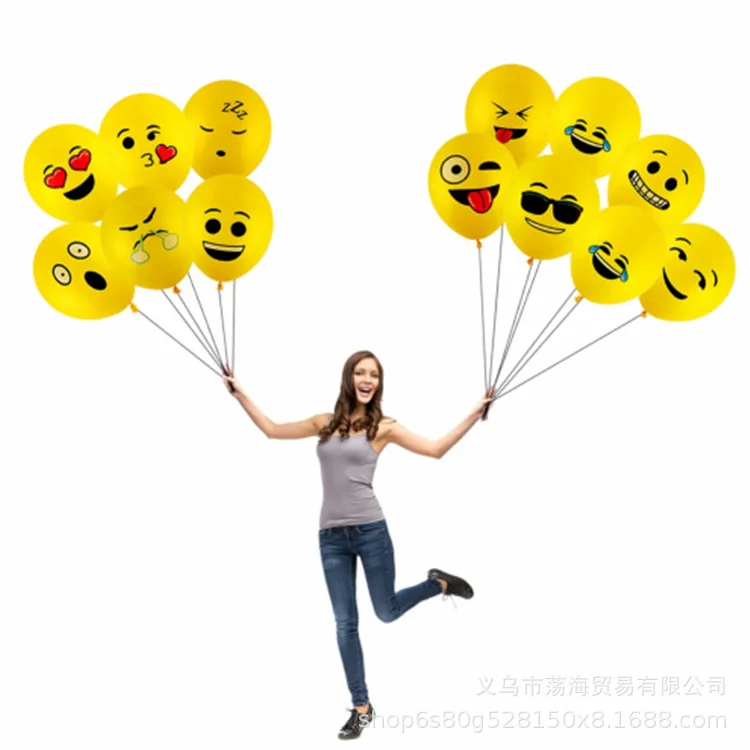 12-дюймовый QQ Expression резиновые воздушные шары в WeChat и принтом выражений лица посылка воздушные шары День защиты детей декоративный шар