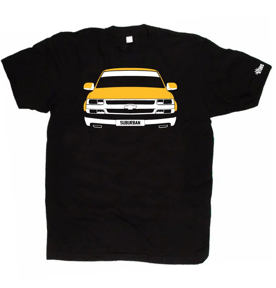 

CUSTOM HTees T-shirt - CHEVROLET SUBURBAN Gen 10 2000-06 pick car colour & plate T Shirt Men 2019 Fashion top tee