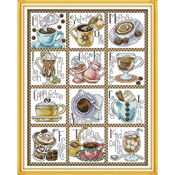 

Everlasting Love Christmas December Coffee Chinese Cross Stitch Kits Ecological Cotton 11 CT DIY Christmas Decorations For Home