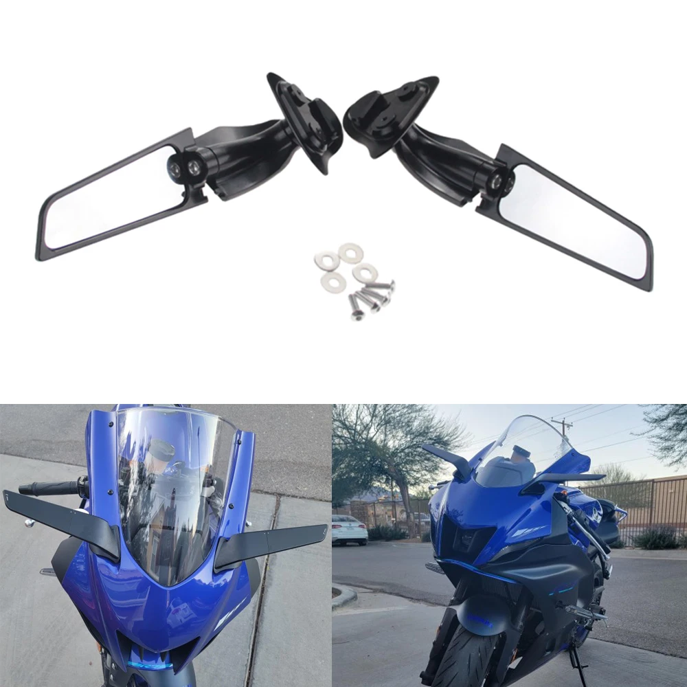 Motorcycle Newest Side Mirrors Modified Wind Wing Adjustable Rotating Rearview Mirror For Yamaha