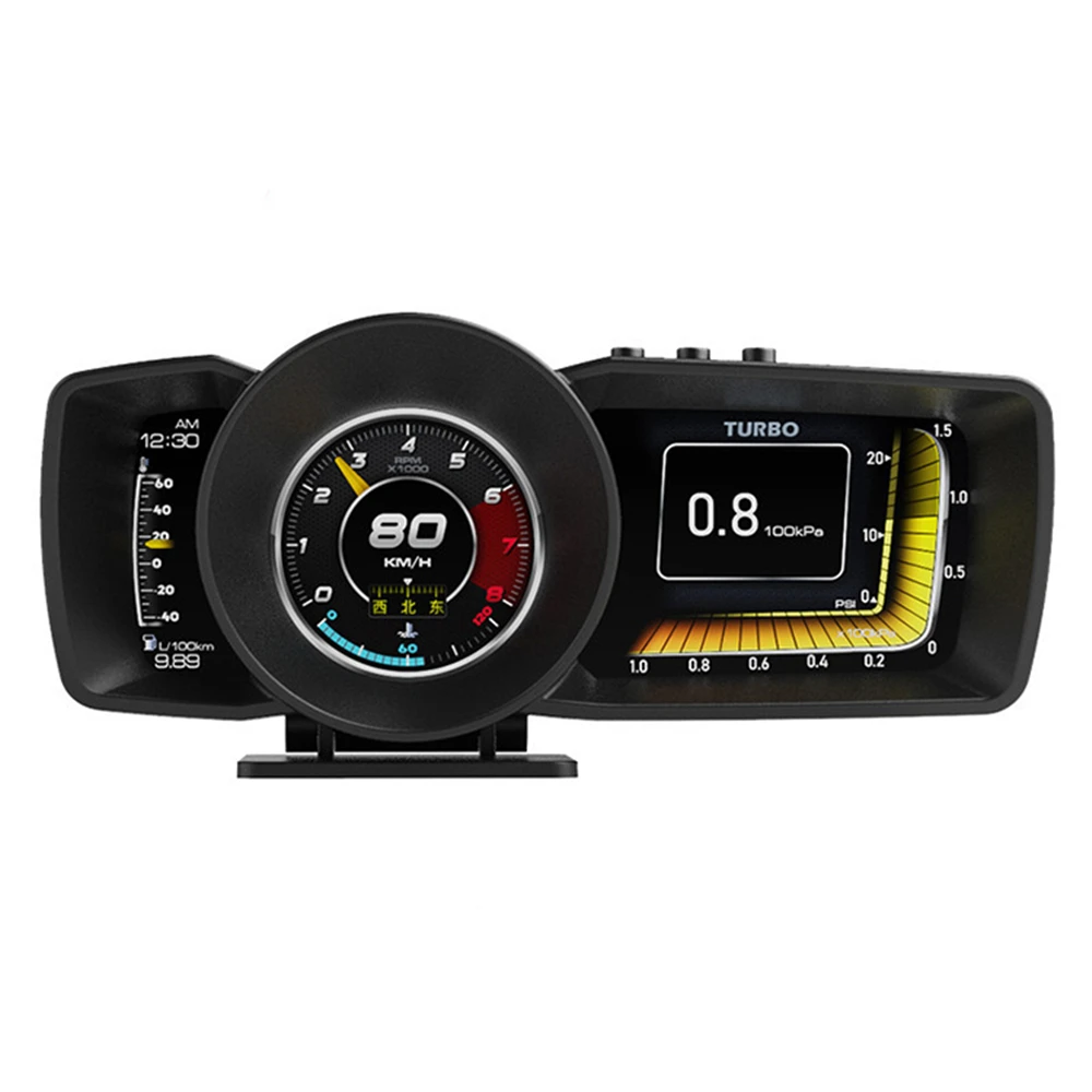 

OBD GPS вождение ЖК-код таблица спидометр температура воды сигнализация двойной режим автомобильный HUD монитор
