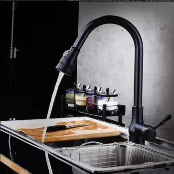 

Vidric New Arrival Pull Out Kitchen Faucet black Oil Brushed kitchen Sink Mixer Tap 360 degree rotation kitchen mixer taps Kitch