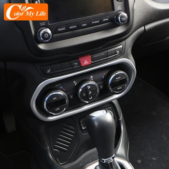 

Air Condition Panel Vent Cover for Jeep Renegade 2015 - 2020 Middle Switch Button Console Trim ABS Chrome Sticker Car Accessory